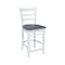 International Concepts 36 in. Solid Wood Round Top Pedestal Counter Height Dining Table with 4 Stools, White/Heather Gray K05-36RT-27B-S6172-4 - alternate 2